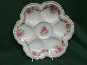 Oyster Plate Roses Imperial Crown China