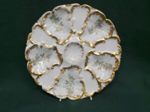 Oyster Plate Limoges Gold Trimmed