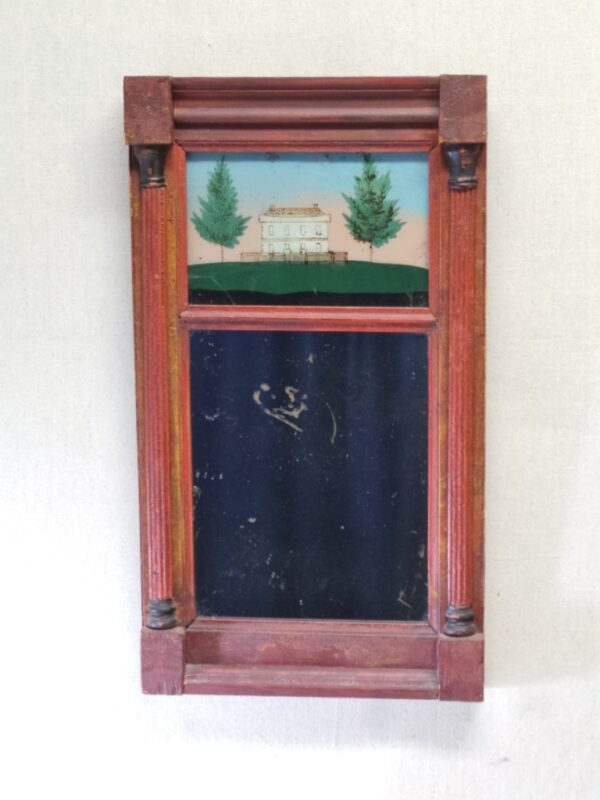 Reverse Glass Mirror Federal Period Folk Art
