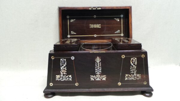 Tea Caddy Sarcophagus English Rosewood