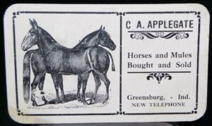 Advertising Trade Card Applegate Horses & Mules