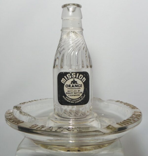 Mission Dry Orange Soda Bottle Glass Ashtray
