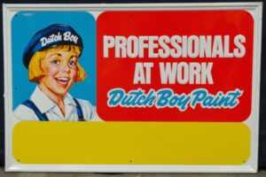 Dutch Boy Paint Tin Sign Self Framed Embossed