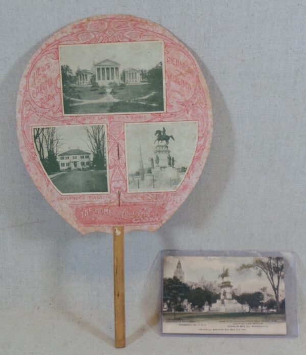 Coca Cola Pepsin Gum Paper Fan & Postcard Richmond VA