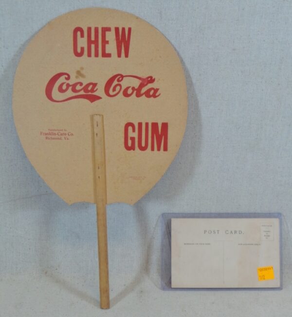 Coca Cola Pepsin Gum Paper Fan & Postcard Richmond VA - Image 6