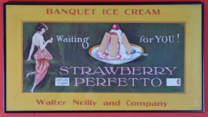 Strawberry Perfetto Ice Cream Trolley Sign Walter Neilly