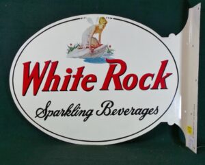 White Rock Sparkling Beverages Flange Sign Die Cut Litho
