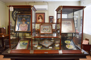 Rare Cherry Double Tower Counter Top General Store Showcase