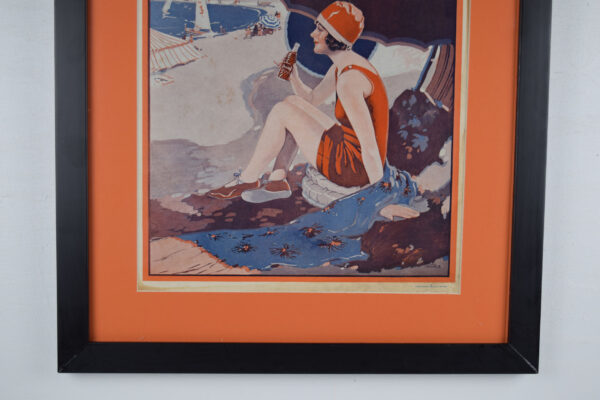 1920's Chero-Cola Soda Beach Theme Hanging Paper Ad Swimsuit - Image 4