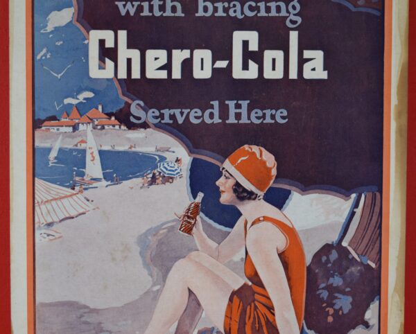1920's Chero-Cola Soda Beach Theme Hanging Paper Ad Swimsuit - Image 6