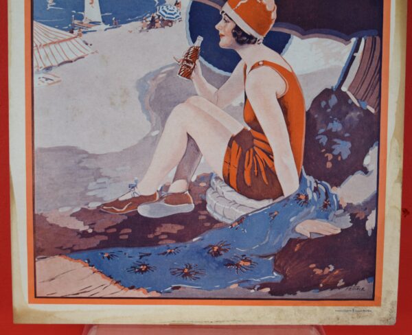 1920's Chero-Cola Soda Beach Theme Hanging Paper Ad Swimsuit - Image 7