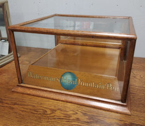 Waterman Ideal Fountain Pen Glass and Oak Counter Showcase