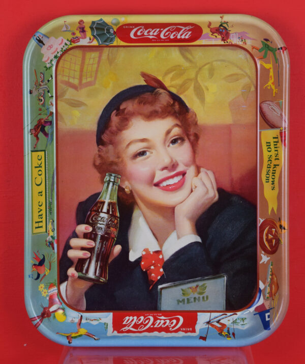 NOS Coca Cola 1950s Thirst Knows No Season Serving Tray