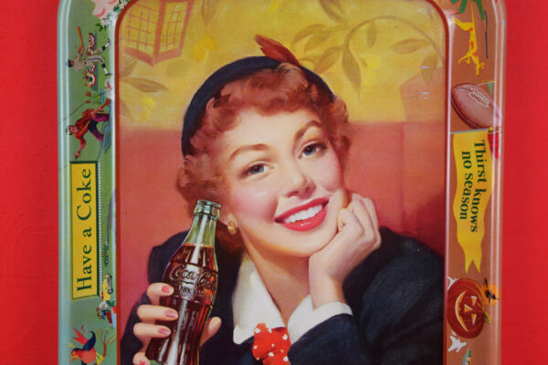 NOS Coca Cola 1950s Thirst Knows No Season Serving Tray - Image 3
