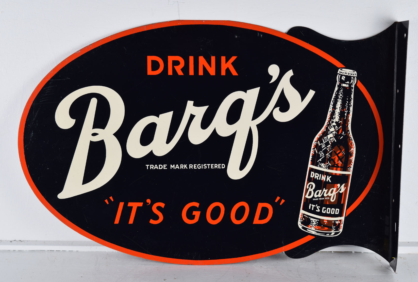 Rare 1952 Drink Barq's Flange Sign Barqs Root Beer Soda - Discover ...