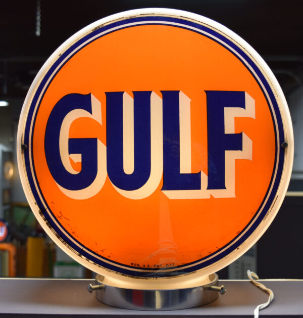 Gulf Gasoline Wide Body Milk Glass Gas Globe Gulf Lenses