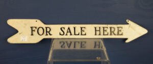 For Sale Here Embossed Aluminum Arrow Double Sided