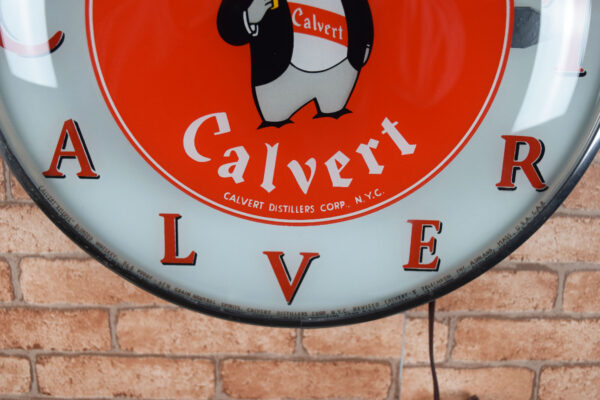 Calvert Whiskey Round Bubble Face Telechron Light Up Clock - Image 3