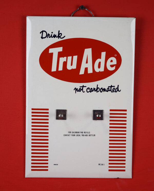 1964 Tru Ade Metal Calendar Pad Holder N.O.S. Soda Fountain