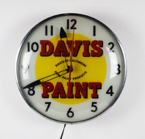 Rare Davis Paint Round 15 Inch Pam Light Up Working Clock