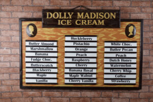 Dolly Madison Ice Cream Flavor Menu Board Metal Sign