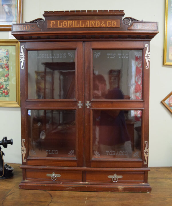 1883 P. Lorillard & Co. Tobacco Humidor Cabinet Lorillard's
