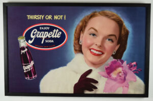 Grapette Soda  Cardboard Sign 1940s