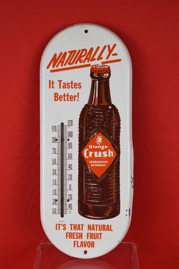 Orange Crush Naturally It Tastes Better Metal Thermometer