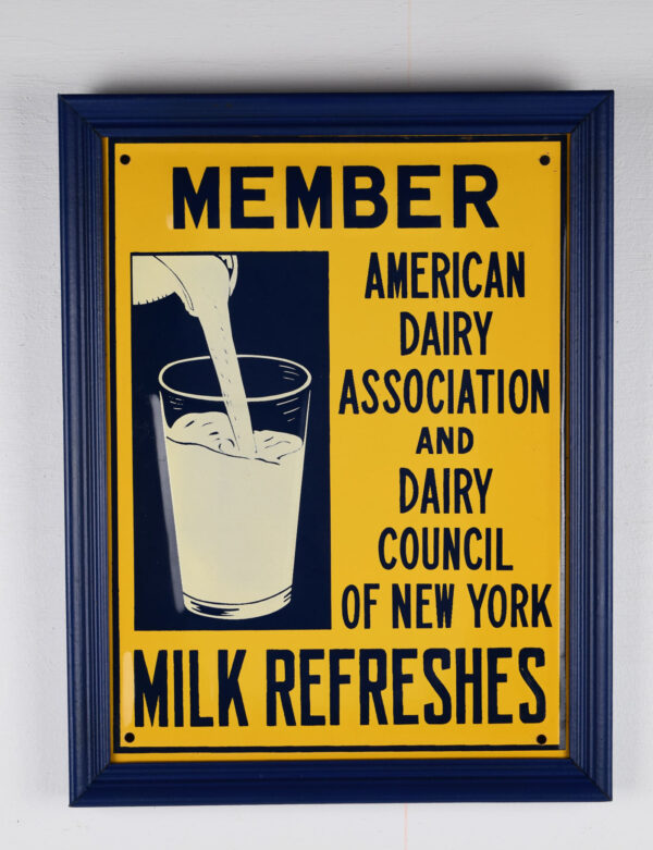 American Dairy Association Member Embossed Tin Framed Sign