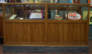 Light Maple Country Store Display Counter Glass Top