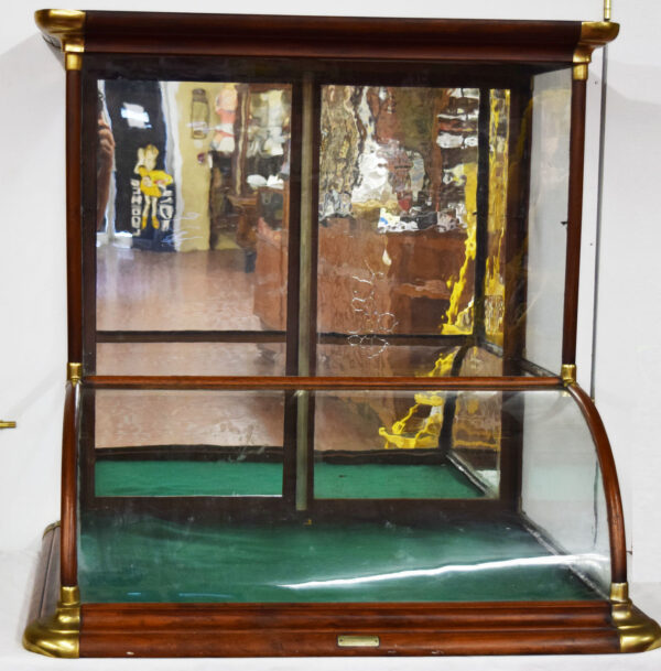 Walnut Curved Glass Country Store Counter Top Showcase