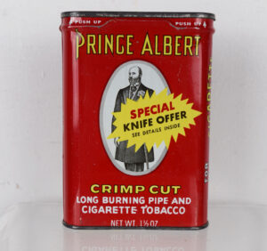 Prince Albert Crimp Cut Cigarette Tobacco Tin Knife Offer