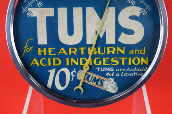 Tums For The Tummy Round Brass Thermometer 10 Cents - Image 3