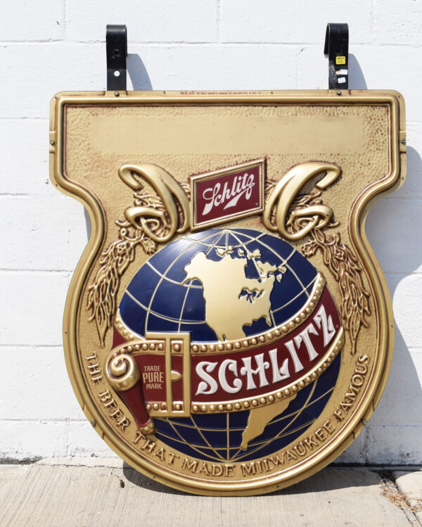 Large Schlitz Beer Lexan Outside Sign With Privilege Panel
