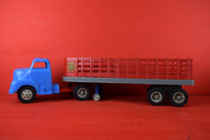 Louis Marx Tractor Trailer Plastic Metal Truck With Box