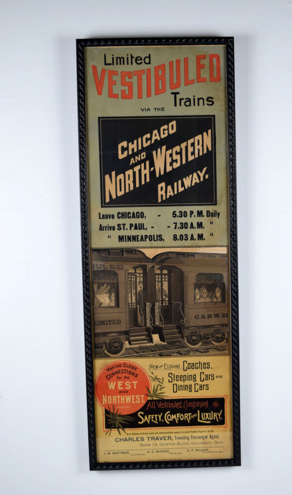 Chicago And North-Western Railway Train Railroad Sign
