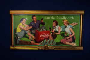 Coca Cola Kay Frame Display With 1954 Double Sided Cardboard