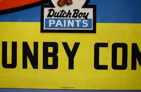 1949 Dutch Boy Paints Embossed Tin Lithograph Sign - Image 10