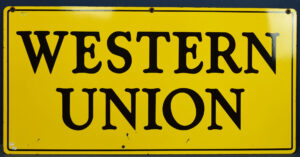 Western Union Porcelain Double Sided Sign Sharp Colors