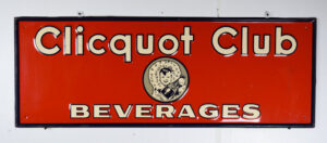 1954 Clicquot Club Beverages Embossed Self Framed Metal Sign