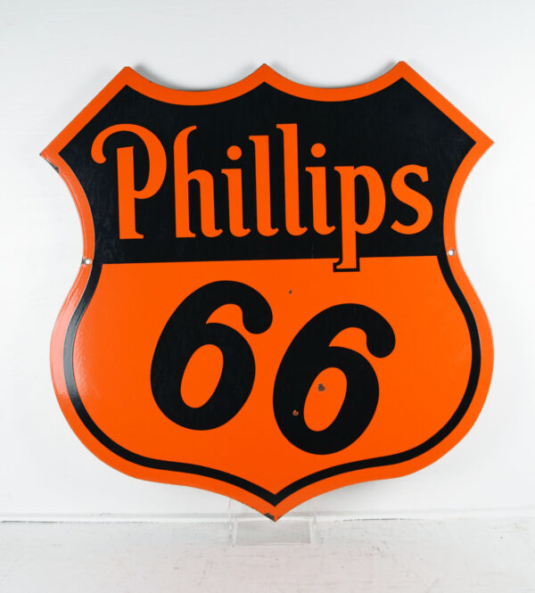 Phillips 66 Die Cut Porcelain Double Sided Sign Super Nice