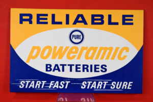 Pure Gas Poweramic Batteries Tin Battery Tower Sign