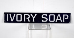Rare Ivory Soap Porcelain Strip Sign Cobalt Blue Color