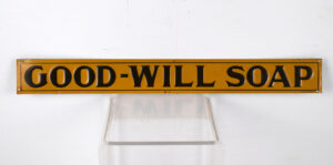Good Will Soap Tin Tacker Sign With Embossed Letters