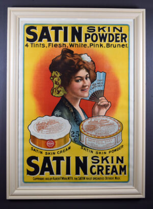 1903 Satin Skin Powder Linen Sign Framed
