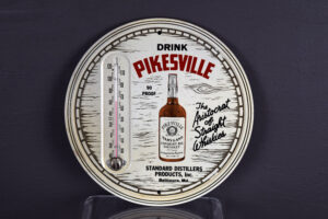 Drink Pikesville Straight Rye Whiskey Round Tin Thermometer