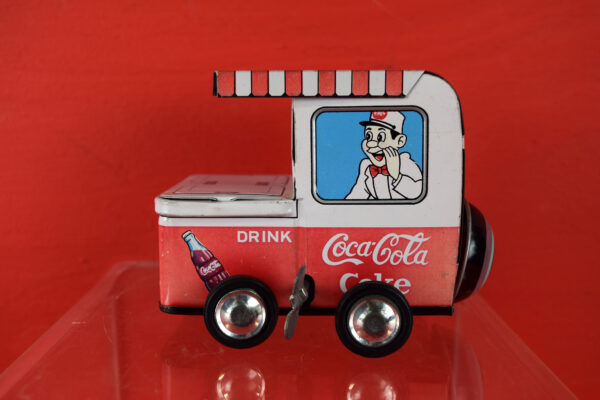 Coca Cola Tin Ice Cream Truck Wind Up Toy 1960s Rare Japan - Image 4