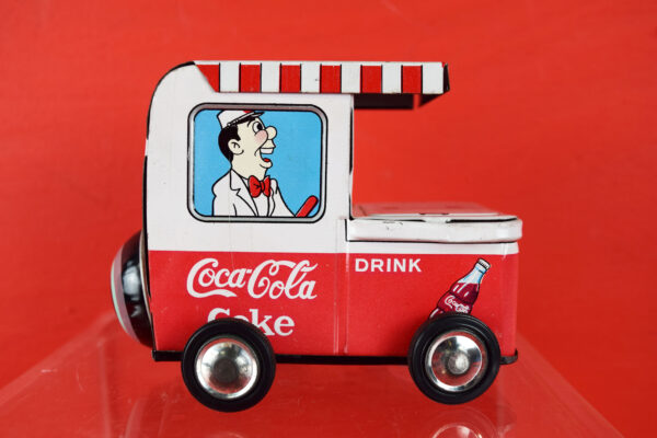 Coca Cola Tin Ice Cream Truck Wind Up Toy 1960s Rare Japan - Image 7