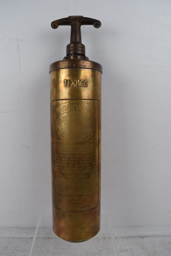 Texaco Quick Aid General Fire Guard Brass Fire Extinguisher