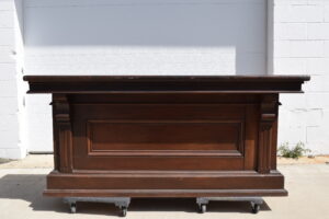 Dark Walnut Country Store Counter With Open Back
